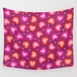 Ruffled Valentine Hearts // Purple Wall Tapestry