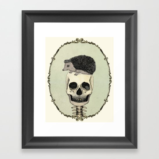 Yojik On A Skull Framed Art Print