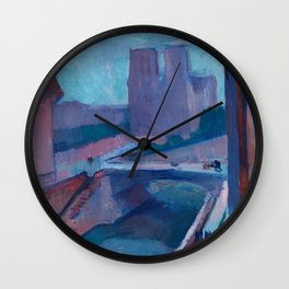 A GLIMPSE OF NOTRE DAME IN LATE AFTERNOON - HENRI MATISSE Wall Clock | Nature, Magic, Landscape, Cityscape, France, Impressionism, Painting, Notredame, Paris, Europe 