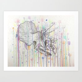 Crystal Triceratops Art Print