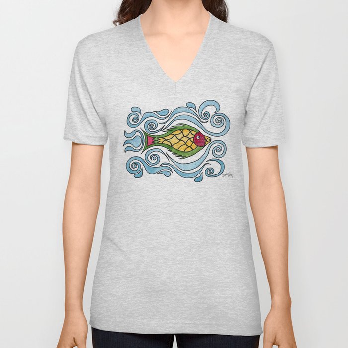 Buster the Sea Bass V Neck T Shirt