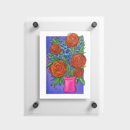 Bright Orange Ranunculus Bouquet Floating Acrylic Print