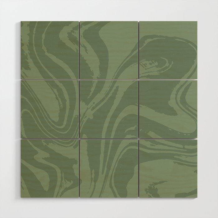 Abstract Swirl Marble (sage green) Wood Wall Art