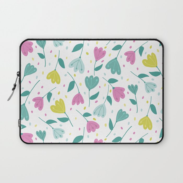 double tulips pink yellow green  Laptop Sleeve