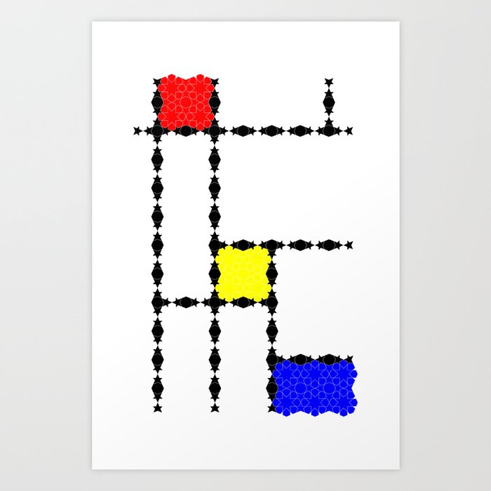 Mondrian and the Eight Point Flower Art Print