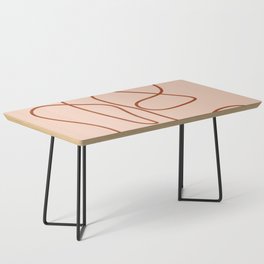 Abstract Terracotta Line Art Coffee Table