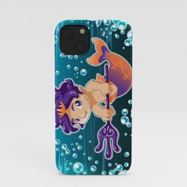 Baby triton with trident in his hands. iPhone Case