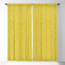 Chartreuse yellow herringbone Blackout Curtain