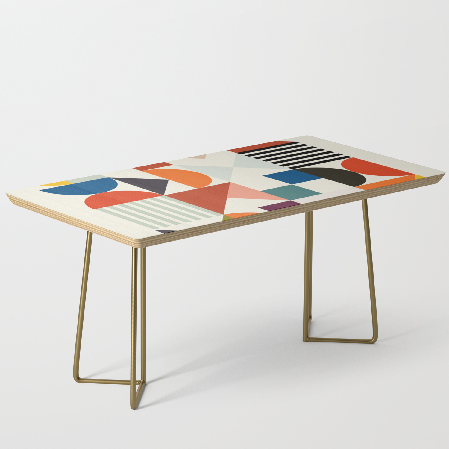Mid Century Retro Shapes Geometric Coffee Table By Anarutbre Society6