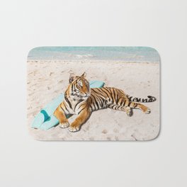 Tiger's Surf Beach Bath Mat | Cats, Zoo, Tiger, Wild, Surf, Nature, Animal, Cat, Wildlife, Beach 