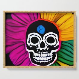 skull flower Serving Tray
