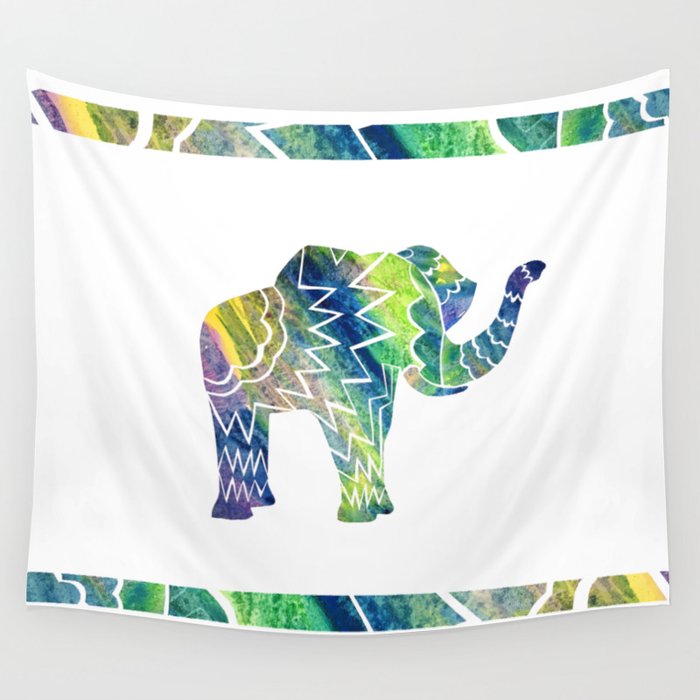 Patchwork Elephant Wall Tapestry