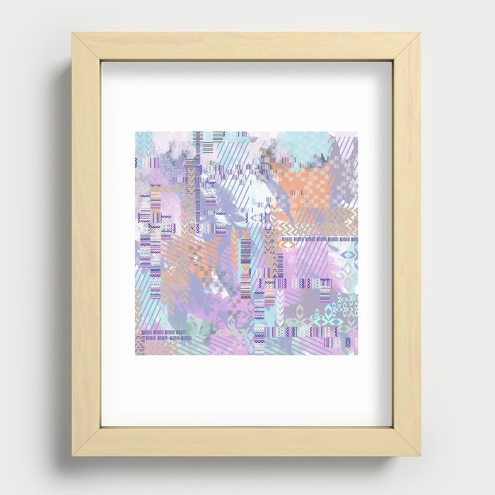 Watercolour Aztec Recessed Framed Print