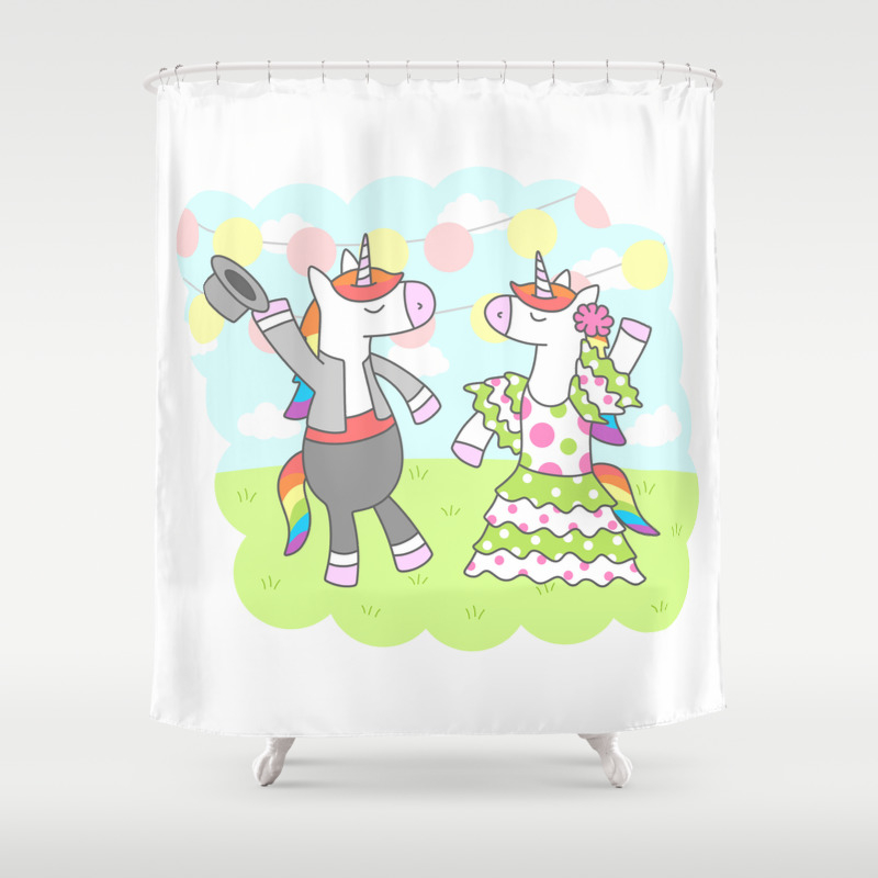 Unicorn Flamenco Shower Curtain By Sombrasblancas Society6
