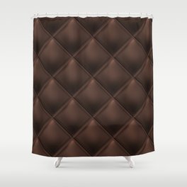Seamless luxury dark chocolate brown pattern and background. Genuine Leather. Vintage illustration Shower Curtain