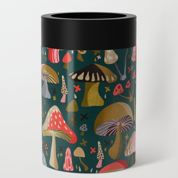 Mushroom Collection – Teal Can Cooler