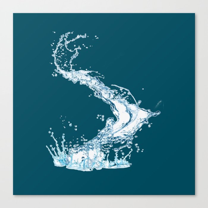 Splashing Water Canvas Print by artykarmakreations
