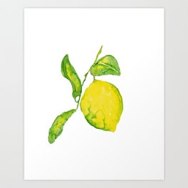 Lemon Kitchen Decor, Painting Art Print
