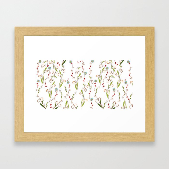Flower vines Framed Art Print