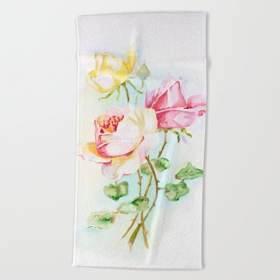 Three roses Beach Towel
