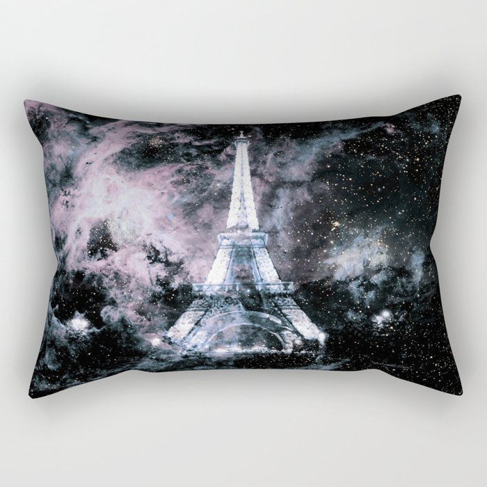 Paris Dreams Pale Pink & Blue Galaxy Rectangular Pillow