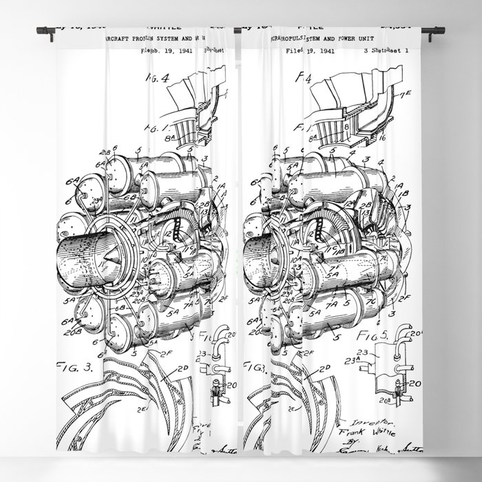 Jet Engine: Frank Whittle Turbojet Engine Patent Blackout Curtain