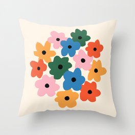 Small Flowers Throw Pillow