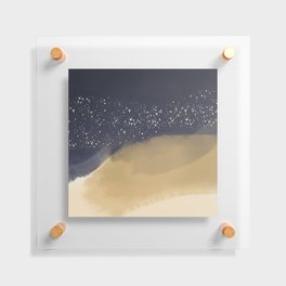 Golden speckles large abstract Floating Acrylic Print