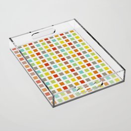 colorful checkerboard textile image Acrylic Tray