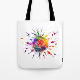 Human Fertilization Colorful Watercolor Tote Bag