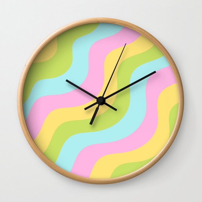 70's Pastel Waves Wall Clock