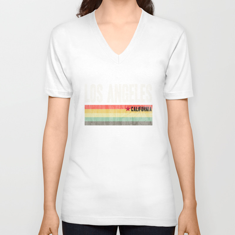 Los Angeles California Design California Republic Design Unisex V-Neck T-shirt by kutees
