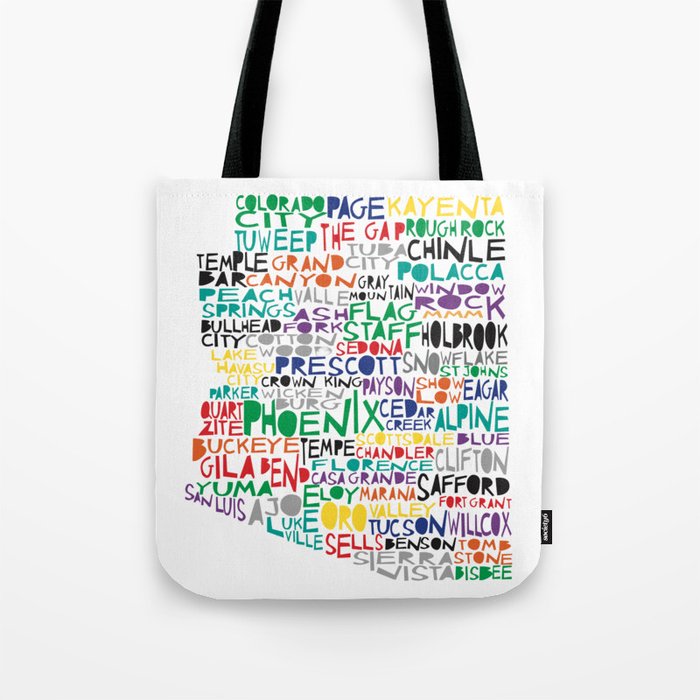 Arizona colorful typography art Tote Bag