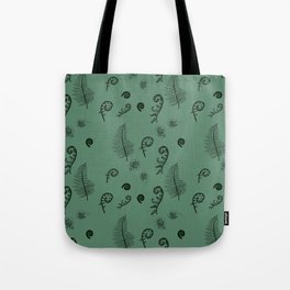 Fiddleheads and Ferns Teal Tote Bag