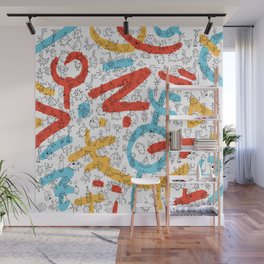 Creatures Red Blue Yellow Wall Mural