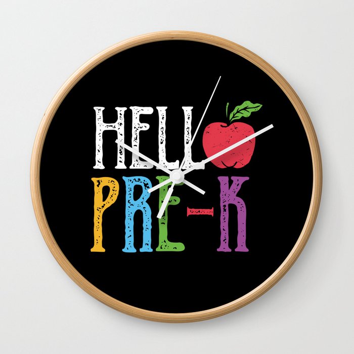 Hello Pre-K Back To School Wall Clock