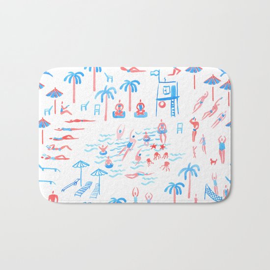 beach club pattern Bath Mat