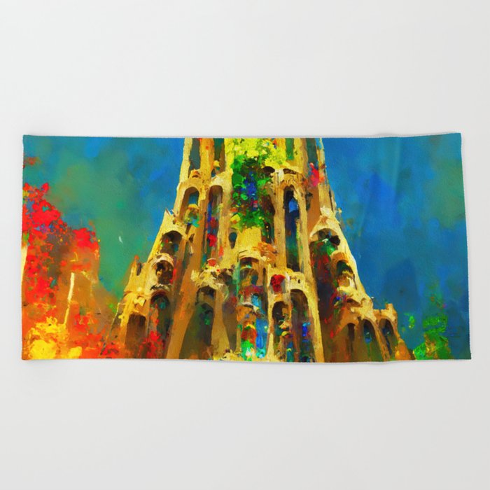 Basilica de la Sagrada Familia Beach Towel