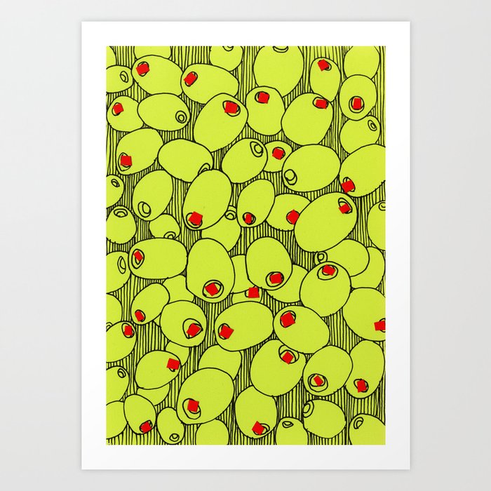 Crazy about olives Art Print