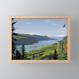 The Columbia River Gorge BRIGHTER! Framed Mini Art Print