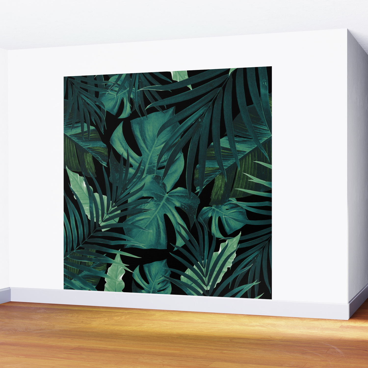 Tropical jungle night leaves pattern 1 tropical decor art society6 wall mural
