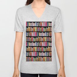 Vintage Book Library for Bibliophile V Neck T Shirt