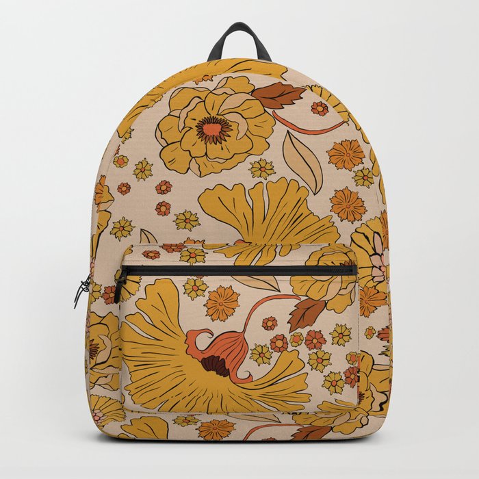 70s Floral Pattern Backpack