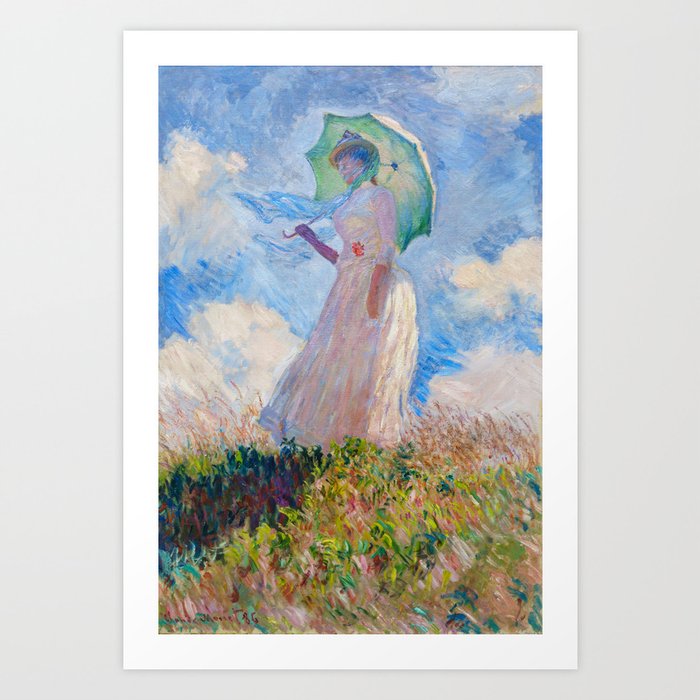 Claude Monet - Woman with a Parasol facing left Art Print