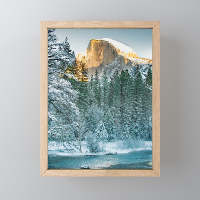 Half Dome In Winter Framed Mini Art Print