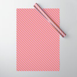 [ Thumbnail: Coral and Plum Colored Lined/Striped Pattern Wrapping Paper ]