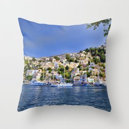 Symi island in Greece. Throw Pillow