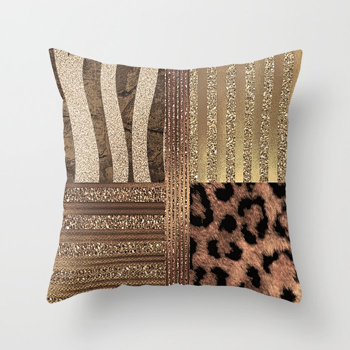 Gold Lioness Safari Chic Throw Pillow