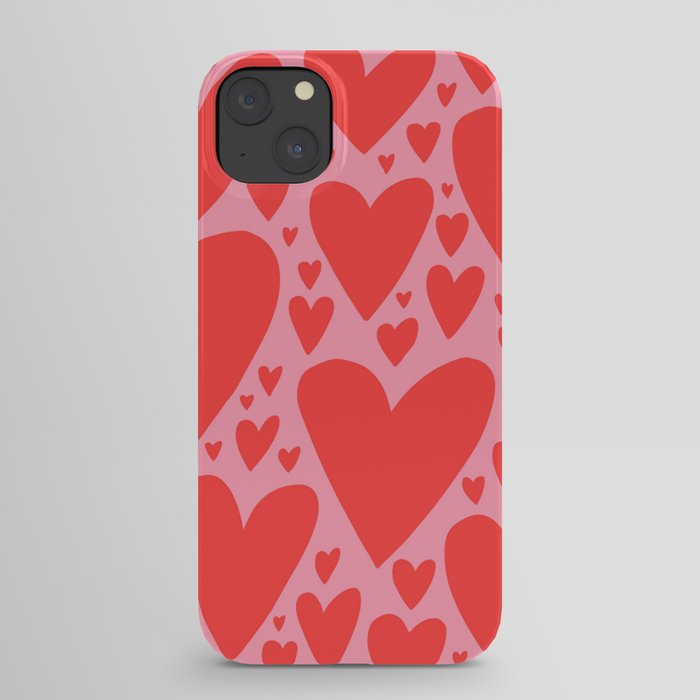 LV Leather Case for iPhone -Brown and Red Heart