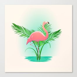 Flamingo palms Canvas Print